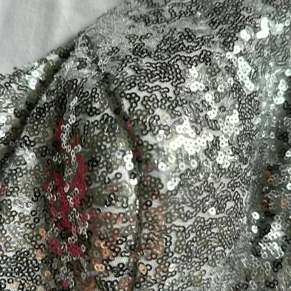 TS Couture Sequin Silver cocktail/ party dress halter top NWT - Picture 3 of 8